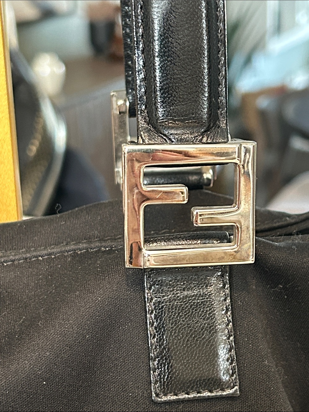Fendi Authentic Black Nylon & Leather Tote Bag w/pouch — Full Set - Picture 13 of 16